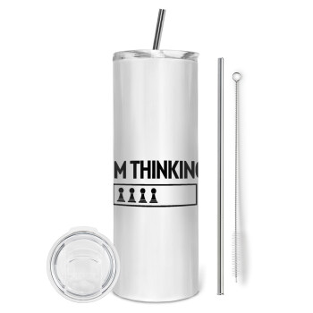 I'm thinking, Tumbler stainless steel 600ml, with metal straw & cleaning brush