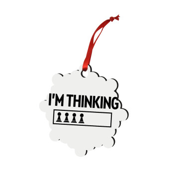 I'm thinking, Christmas ornament snowflake wooden 7.5cm