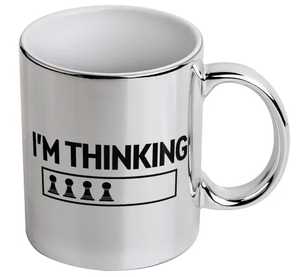 I'm thinking — Mug ceramic, silver mirror, 330ml