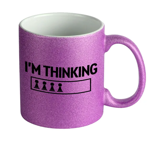 I'm thinking — Κούπα Μωβ Glitter που γυαλίζει, κεραμική, 330ml
