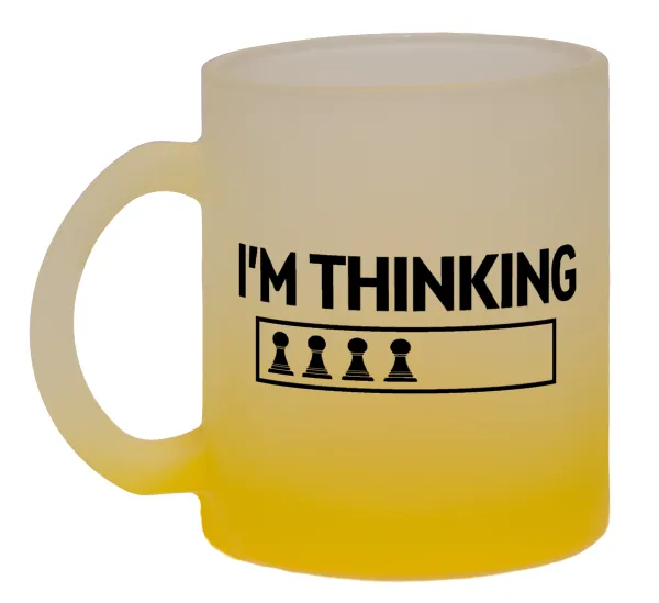 I'm thinking — Κούπα γυάλινη δίχρωμη με βάση το κίτρινο ματ, 330ml