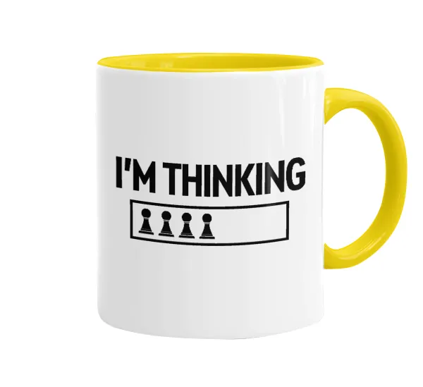 I'm thinking — Mug colored yellow, ceramic, 330ml