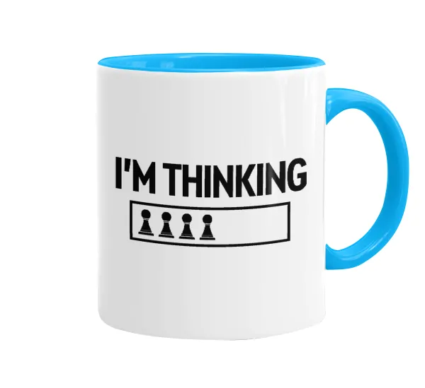I'm thinking — Mug colored light blue, ceramic, 330ml