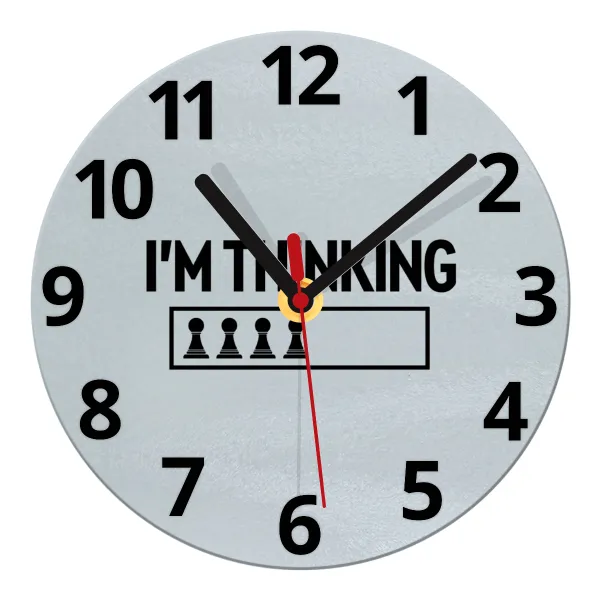 I'm thinking — Glass wall clock (20cm)