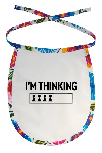 I'm thinking — Stain-resistant baby bib with tie, multicoloured