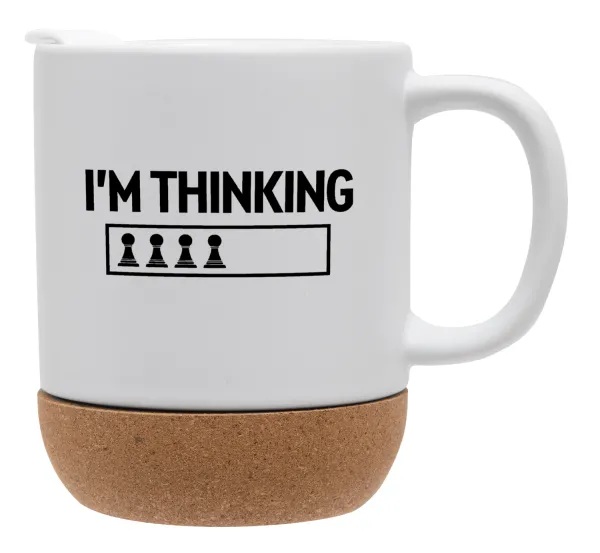 I'm thinking — Κούπα, κεραμική με βάση φελού και καπάκι (ΜΑΤ), 330ml