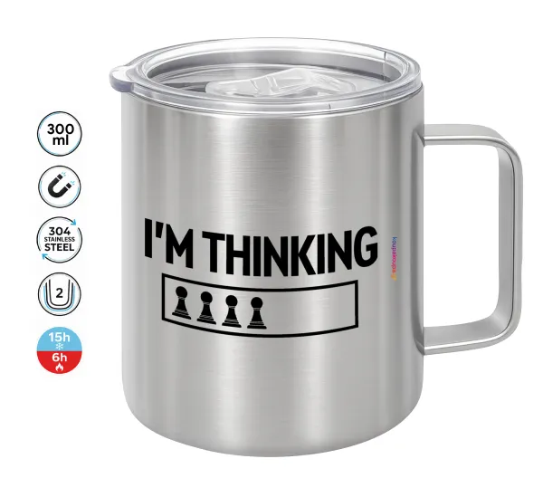 I'm thinking — Double-walled stainless steel mug 300ml with temperature-retaining lid