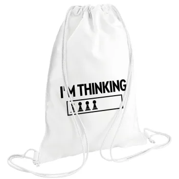 I'm thinking, Backpack pouch GYMBAG white (28x40cm)