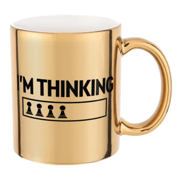 I'm thinking, Mug ceramic, gold mirror, 330ml