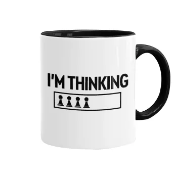 I'm thinking, Mug colored black, ceramic, 330ml