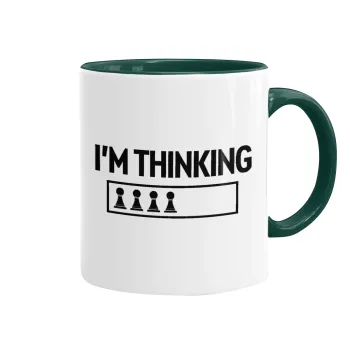 I'm thinking, Mug colored green, ceramic, 330ml