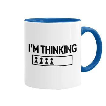 I'm thinking, Mug colored blue, ceramic, 330ml