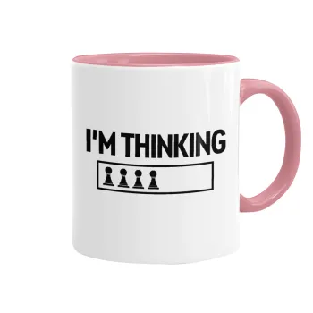 I'm thinking, Mug colored pink, ceramic, 330ml