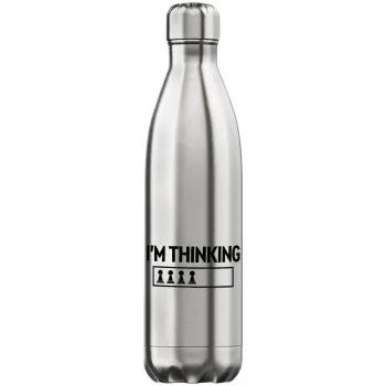 I'm thinking, Μεταλλικό παγούρι θερμός Inox (Stainless steel), διπλού τοιχώματος, 750ml