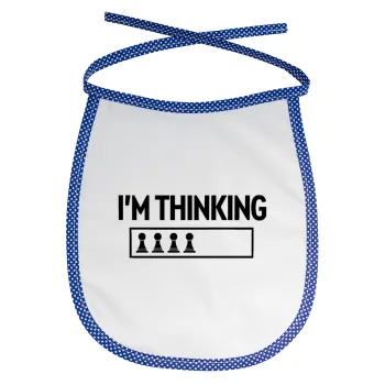 I'm thinking, Σαλιάρα μωρού αλέκιαστη με κορδόνι Μπλε