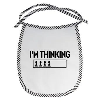 I'm thinking, Σαλιάρα μωρού αλέκιαστη με κορδόνι Μαύρη