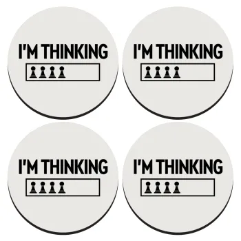 I'm thinking, SET of 4 round wooden coasters (9cm)