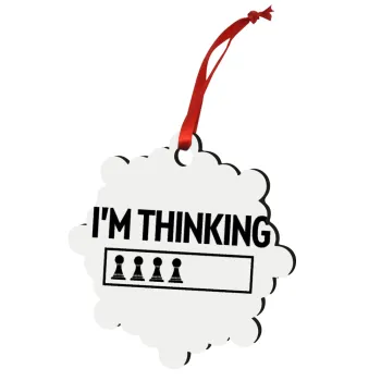 I'm thinking, Στολίδι Χριστουγεννιάτικο στολίδι snowflake ξύλινο 7.5cm