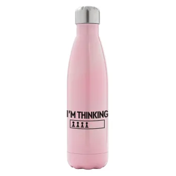 I'm thinking, Metal mug thermos Pink Iridiscent (Stainless steel), double wall, 500ml