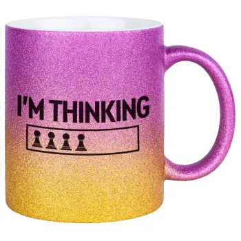 I'm thinking, Κούπα Χρυσή/Ροζ Glitter, κεραμική, 330ml