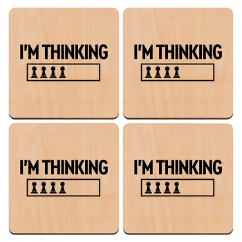 I'm thinking, ΣΕΤ x4 Σουβέρ ξύλινα τετράγωνα plywood (9cm)