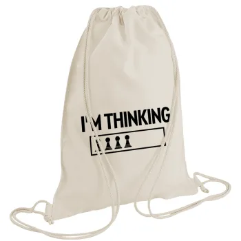 I'm thinking, Τσάντα πλάτης πουγκί GYMBAG natural (28x40cm)