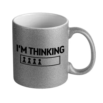 I'm thinking, Κούπα Ασημένια Glitter που γυαλίζει, κεραμική, 330ml