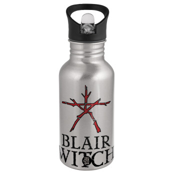 The Blair Witch Project , Water bottle Silver with straw, stainless steel 500ml