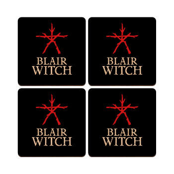 The Blair Witch Project , ΣΕΤ x4 Σουβέρ ξύλινα τετράγωνα plywood (9cm)