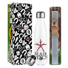 Easter candle, metallic white thermos bottle (500ml) & aromatic flat candle (30cm) (GRAY)