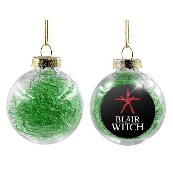 The Blair Witch Project , Χριστουγεννιάτικη μπάλα δένδρου διάφανη με πράσινο γέμισμα 8cm