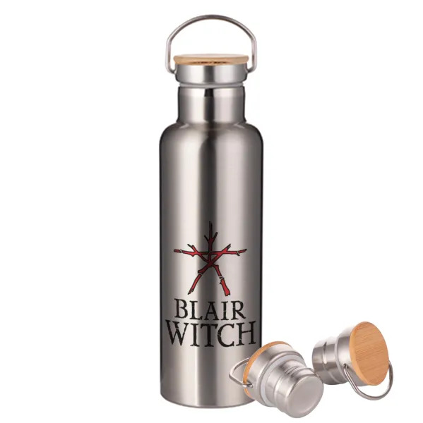 The Blair Witch Project — Stainless steel Silver with wooden lid (bamboo), double wall, 750ml