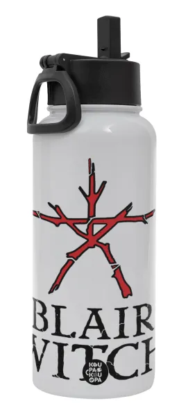 The Blair Witch Project — Metal mug thermo White with Straw and Spout Lid (Stainless steel), double wall, 950ml