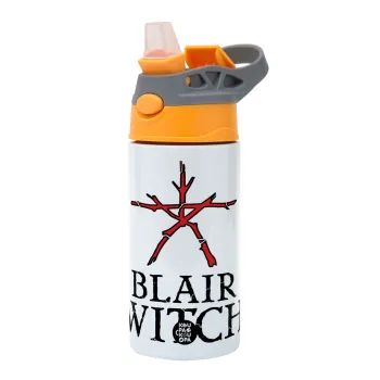 The Blair Witch Project , Παιδικό παγούρι θερμό, ανοξείδωτο, με καλαμάκι ασφαλείας, Πορτοκαλί/Γκρι (360ml) BPA-FREE