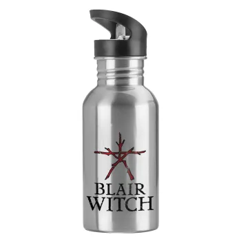 The Blair Witch Project , Water bottle Silver with straw, stainless steel 600ml