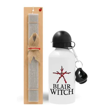 The Blair Witch Project , Easter Set, metallic aluminum water bottle (500ml) & aromatic flat Easter candle (30cm) (GRAY)