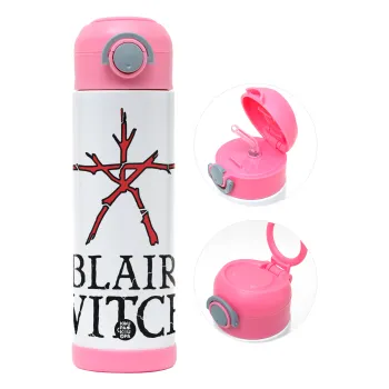 The Blair Witch Project , Children's hot water bottle, stainless steel, with safety straw, PINK (500ml)