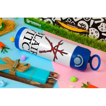 The Blair Witch Project , Easter candle, Childrens hot water bottle, stainless steel, with safety straw, BLUE (500ml)