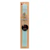 Easter Set, wooden keychain & aromatic flat Easter candle (30cm) (TURQUOISE)