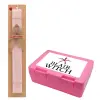 Easter Set, children's snack container PINK & scented flat Easter candle (30cm) (PINK)