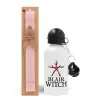 Easter Set, metallic aluminum bottle (500ml) & aromatic flat Easter candle (30cm) (PINK)