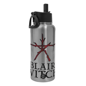 The Blair Witch Project , Metal mug thermo Silver with Straw and Spout Lid (Stainless steel), double wall, 950ml