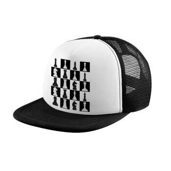 Chess set, Καπέλο Soft Trucker με Δίχτυ Black/White 
