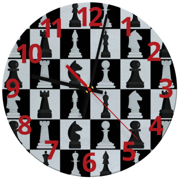 Chess set, Ρολόι τοίχου γυάλινο (30cm)