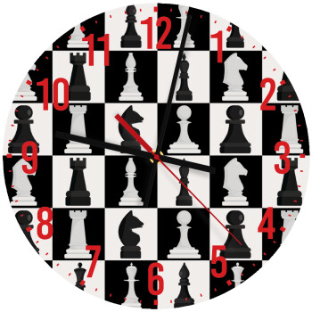 Chess set, Ρολόι τοίχου ξύλινο (30cm)
