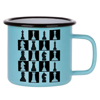 Chess set, Κούπα Μεταλλική εμαγιέ ΜΑΤ σιέλ 360ml