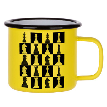 Chess set, Metallic enamel MATT Yellow cup 360ml