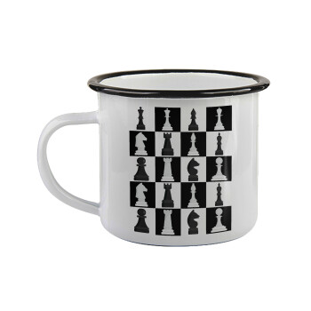 Chess set, Κούπα εμαγιέ με μαύρο χείλος 360ml