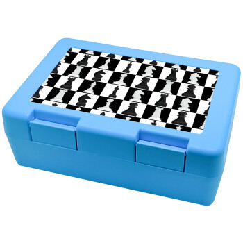 Chess set, Children's cookie container LIGHT BLUE 185x128x65mm (BPA free plastic)