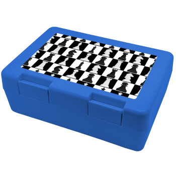 Chess set, Children's cookie container BLUE 185x128x65mm (BPA free plastic)